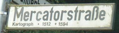 Straßenschild Mercatorstraße