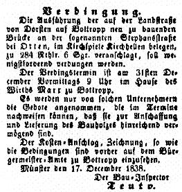 Ausschreibung im Wochenblatt des Kreises Recklinghausen